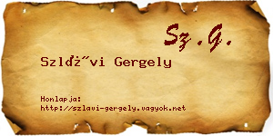 Szlávi Gergely névjegykártya